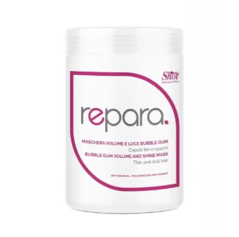 Shot Repara Bubble Gum Volume Mask - Ліпідна маска Bubble Gum для тонкого та тьмяного волосся  1000 мл 17389476 фото
