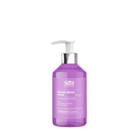 Маска для освітленого та мелірованого волосся Shot Design Simply Blond Mask, 250 ml 83847263 фото