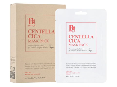 Набір 10 масок с центелою азіатською Benton Goodbye Redness Centella Mask Pack 3626602 фото