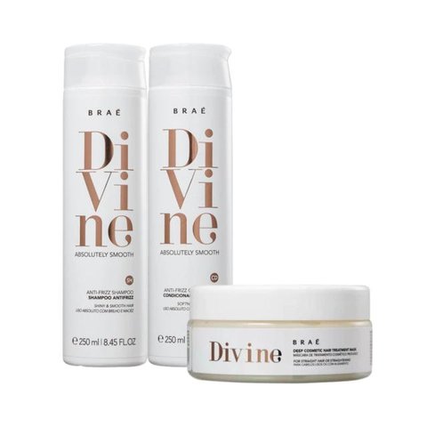 Brae Divine Anti-Frizz Kit – Набір для збереження гладкості та відновлення волосся, 250 мл + 250 мл + 200 гр 4543543 фото