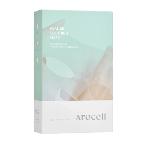 Заспокійлива маска з пантенолом та гіалуроновою кислотою Arocell 10 Hyal B5 Soothing Masks, 30 мл * 10 шт 398798379384 фото